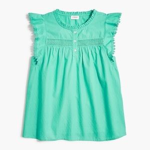 J.Crew sleeveless ruffle top in chrome green